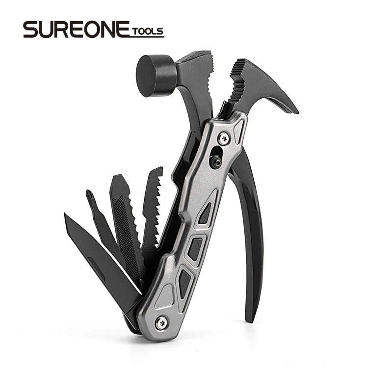 羊角锤厂家批发多功能不锈钢锤子多功能钳汽车工具组合户外露营