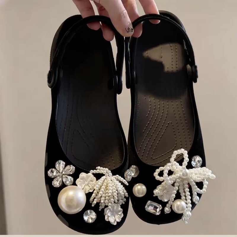 2026 Trendy Pearl Girl Ballet Shoes Eva Clogs Women's Summer Half-Slippers Internet Celebrity Style High-End DIY Detachable 2026 Trendy Pearl Girl Ballet Shoes Eva Clogs Women's Summer Half-Slippers Internet Celebrity Style High-End DIY Detachable