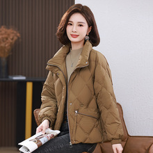 2024冬季新款女大码宽松白鸭绒羽绒服加厚保暖中年妈妈装棉袄外套