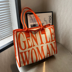 Spring and Summer New Arrival Thailand Best Selling Letter Single Shoulder Canvas Bag for Women, Literary Simple Large Capacity Travel Bag