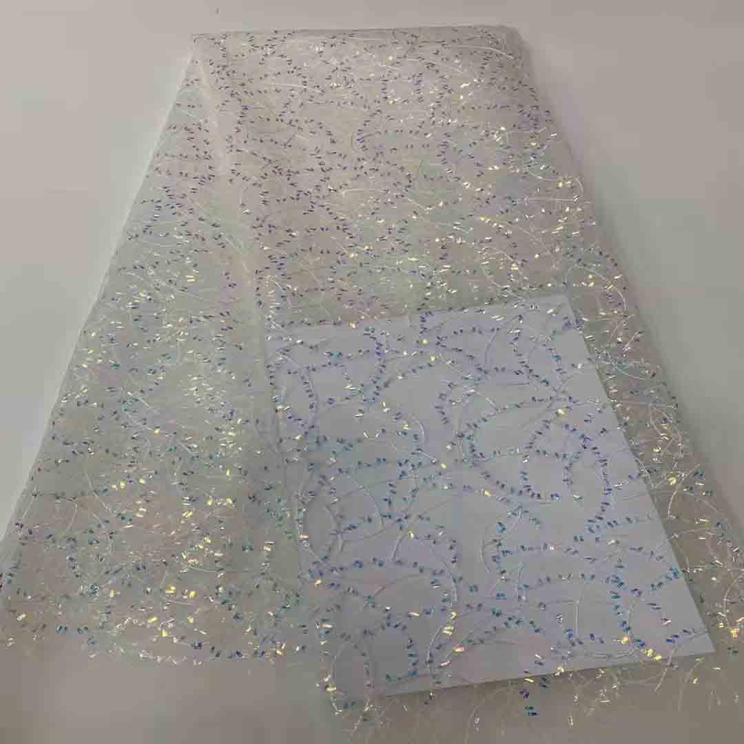 Comercio exterior nuevo lentejuelas de poliéster bordado de tela de encaje vestido de novia vestido de escenario cheongsam bordado de tela JX1831 image 9