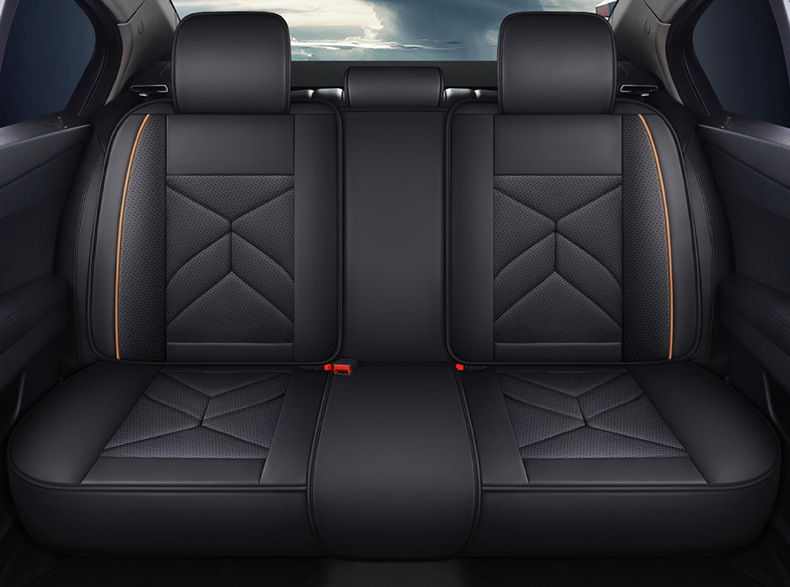 New Model of Foreign Trade All-Season Universal Full Leather Wear-Resistant Five-Seater Car Interior Seat Cushion and Seat Cover with Bone Pattern