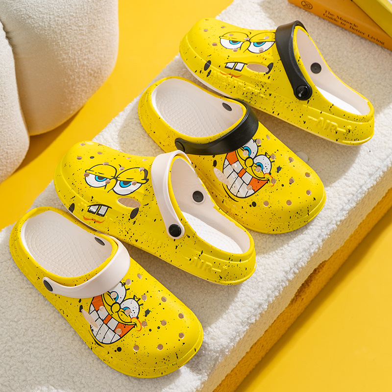 Verano nueva plataforma super suave antideslizante zapatos de agujero de dibujos animados Zapatillas de Punta estilo coreano lindo desgaste al aire libre de las mujeres 2023