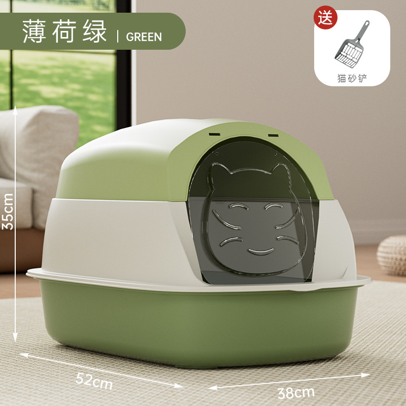 Gran cuenca de arena para gatos esterilizante desodorante totalmente cerrado inodoro para gatos gran tamaño anti-exterior suministros de mascotas al por mayor
