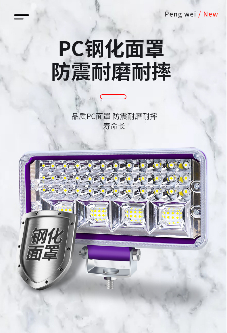 Car Led Spotlights, Ultra-Bright 12V 24V for Trucks, Excavators, Construction Vehicles, Forklifts, Modified High-Intensity Headlights, and Strong Backup Lights