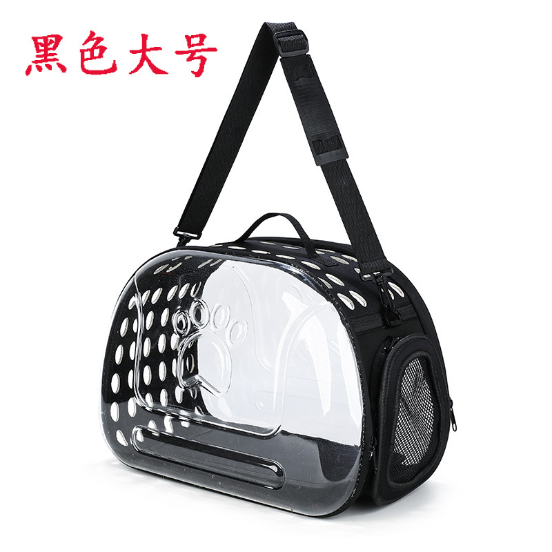 Borsa a tracolla pieghevole trasparente per animali domestici, traspirante, da esterno, per gatti e cani_voghion.com