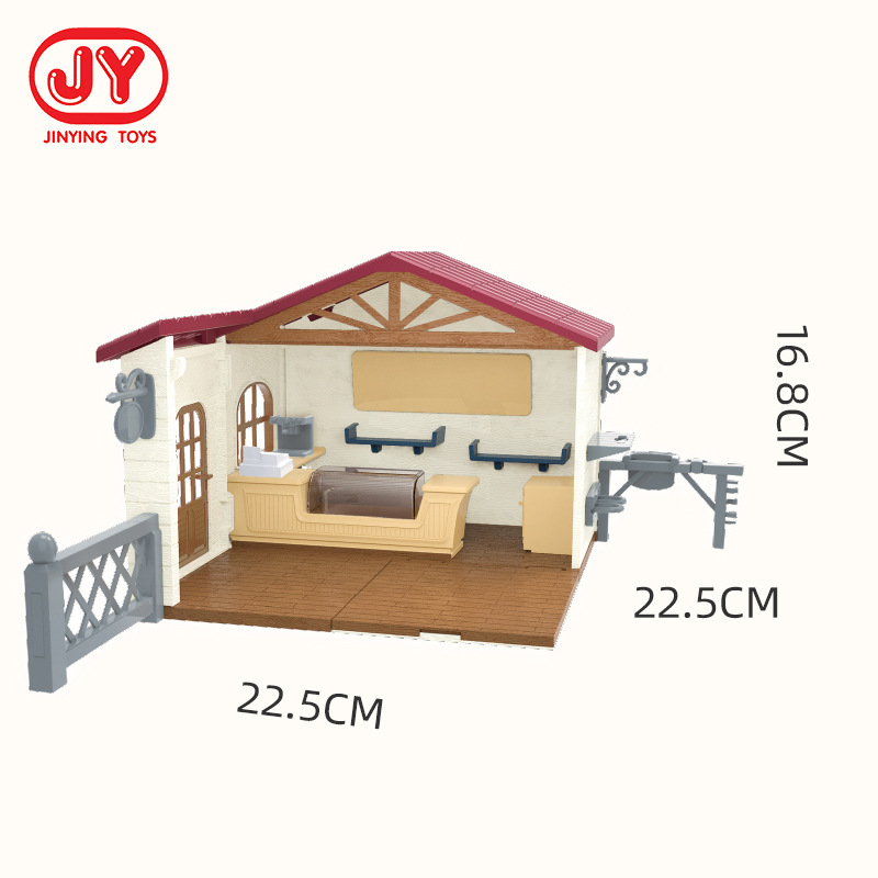 Simulación modelo de caballo para niños Coffee House modelado bandeja de arena escritorio cafetería pequeña escena decoración juguete