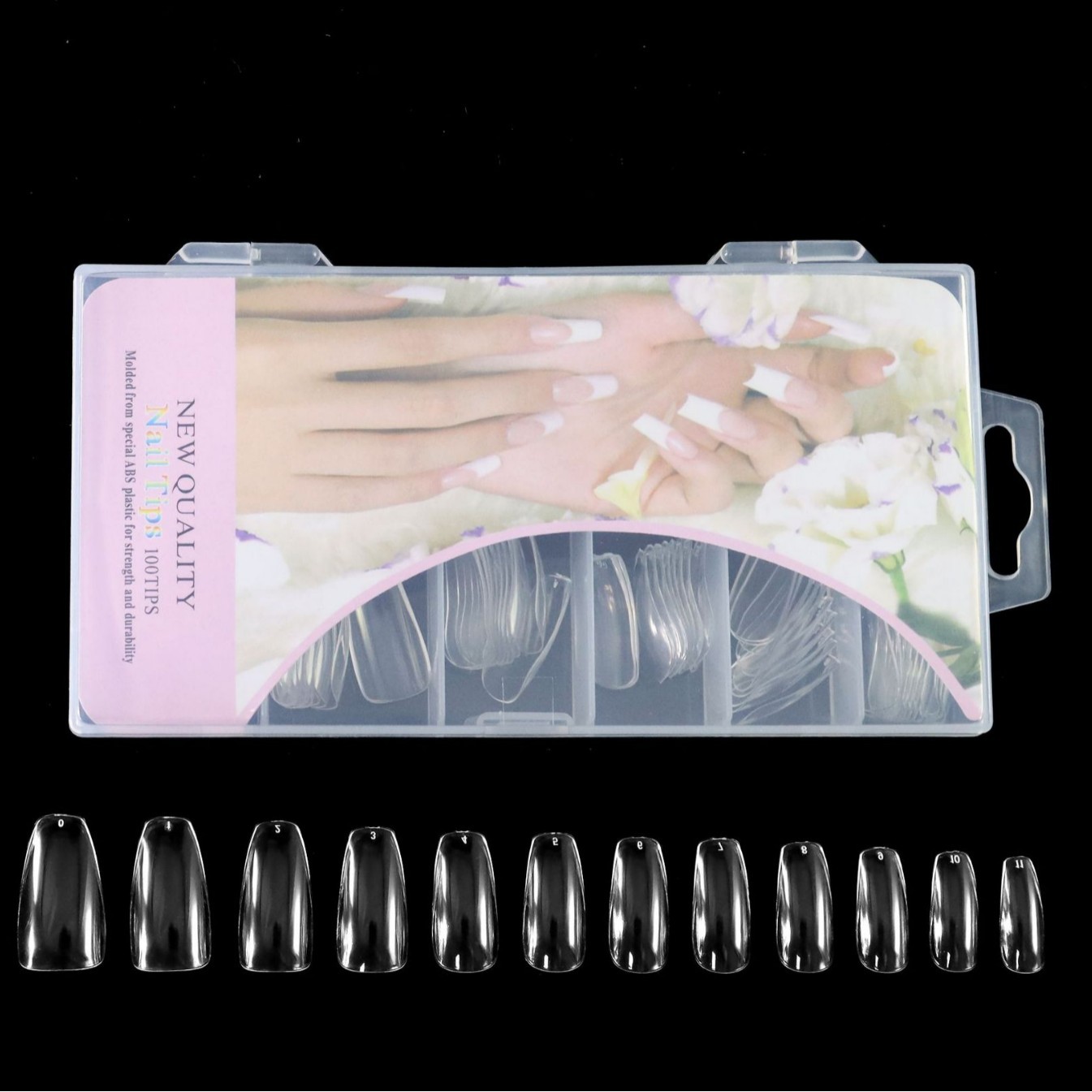 Uñas postizas de 120 piezas, transparentes, sin marcas, semi-completas, al por mayor