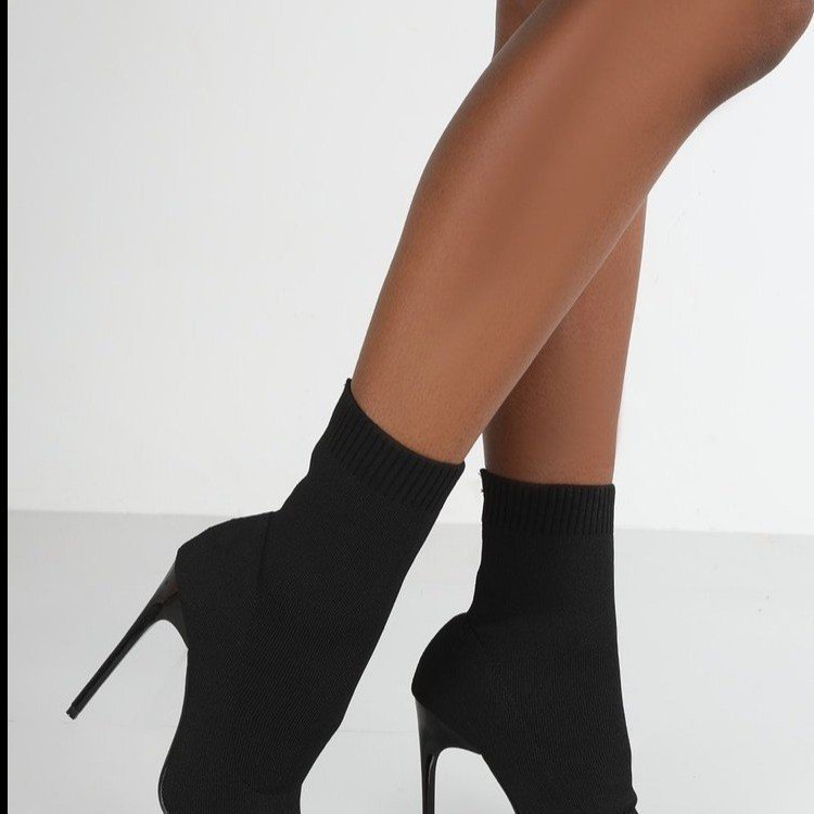 Damen Stiefel Mit Stiletto Absatz Und Stretch In Mid-calf Optik_voghion.com