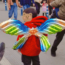 儿童彩色充气蝴蝶翅膀气球背饰活动拍照表演装饰道具布置摆摊夜市