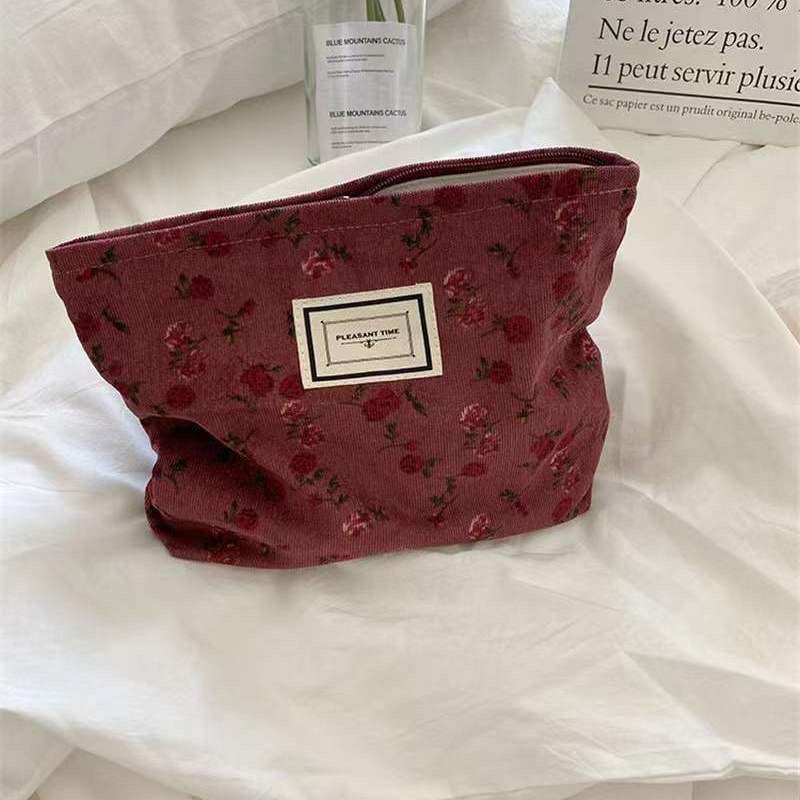 Pink rose cosmetic bag