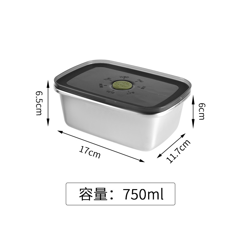 Caja de almacenamiento fresco de acero inoxidable 304 Caja de almacenamiento de cocina de grado alimenticio Refrigerador Caja de almacenamiento fresco de alimentos Caja de almuerzo de picnic al aire libre