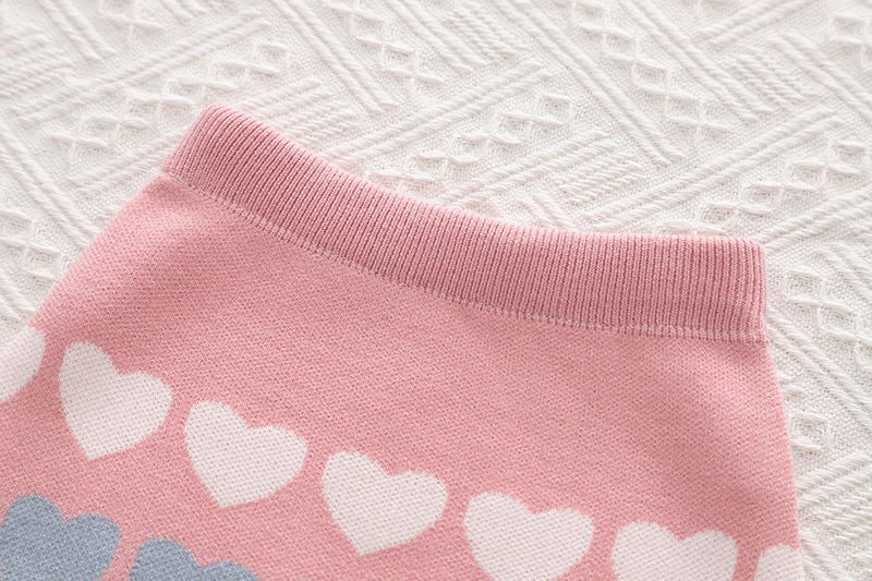 Ensemble de jupe deux pièces pour bébé et enfant en tricot pour fille, cardigan New Love, printemps et automne_voghion.com