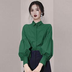 法式复古衬衫女小众设计感2025秋冬新款气质别致泡泡袖条纹上衣女