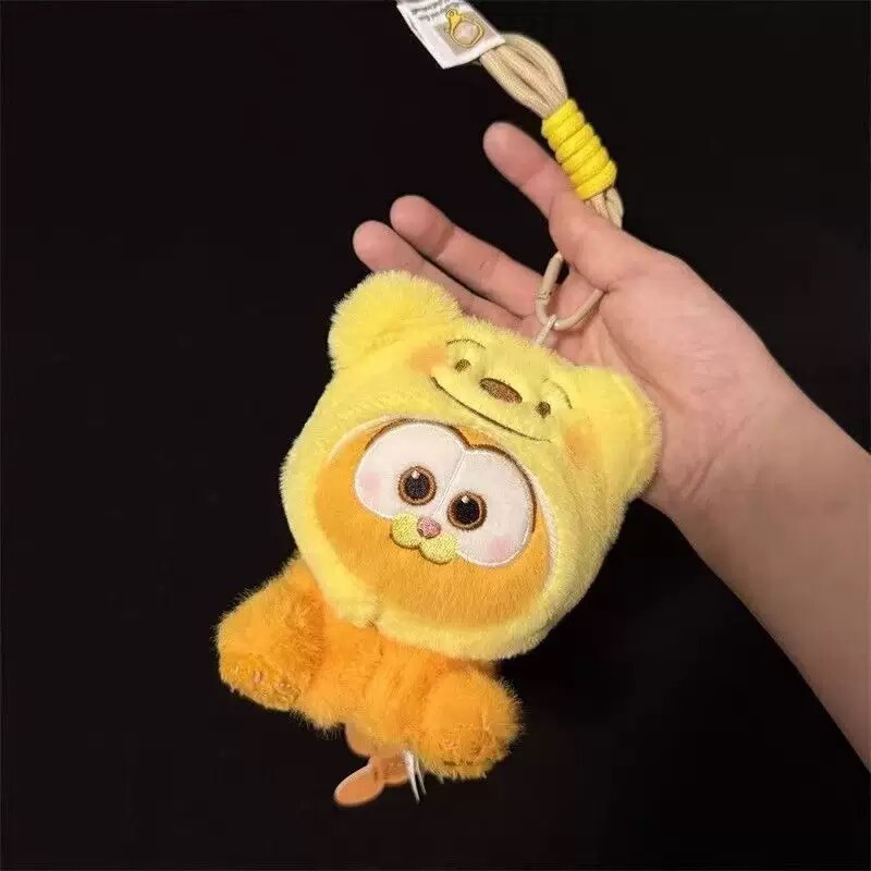 正版可爱毛绒加菲猫背书包包挂件公仔汽车钥匙扣玩偶挂饰生日礼物|undefined