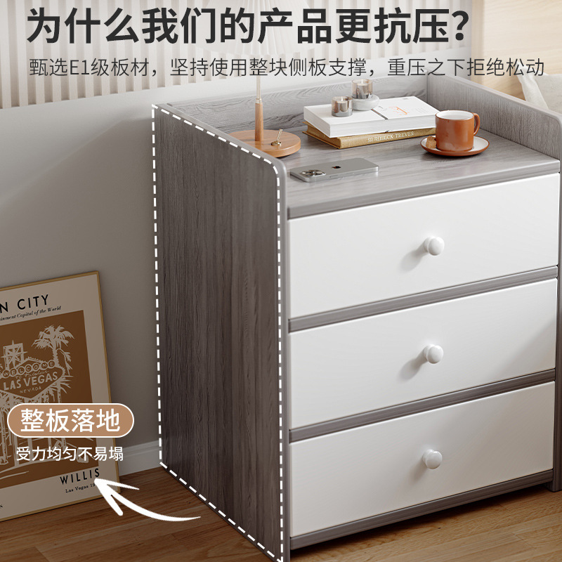 Mesa de cabezal de cama simple pequeño armario de almacenamiento doméstico armario de estante armario para habitaciones de alquiler de dormitorios