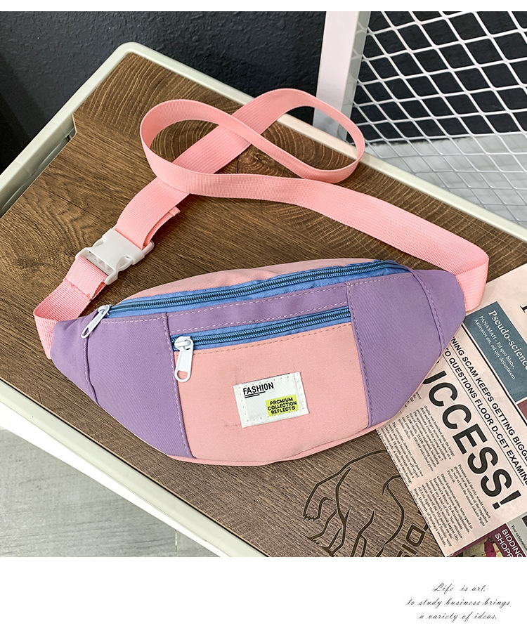 Simple Estilo Coreano Pequeño Bolso De Hombro 2021 Nuevo Otoño Invierno Moda Estudiante Costura Bolso De Hombro Para Mujer Bolsa De Pecho Ins Bolsa De Cintura display picture 2