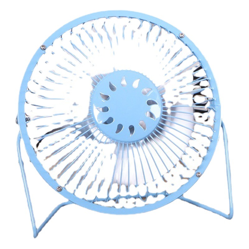 Cross-Border USB Small Fan 8inch Iron Office Dormitory Mini Rotating Fan Portable Desktop Bass Electric Fan