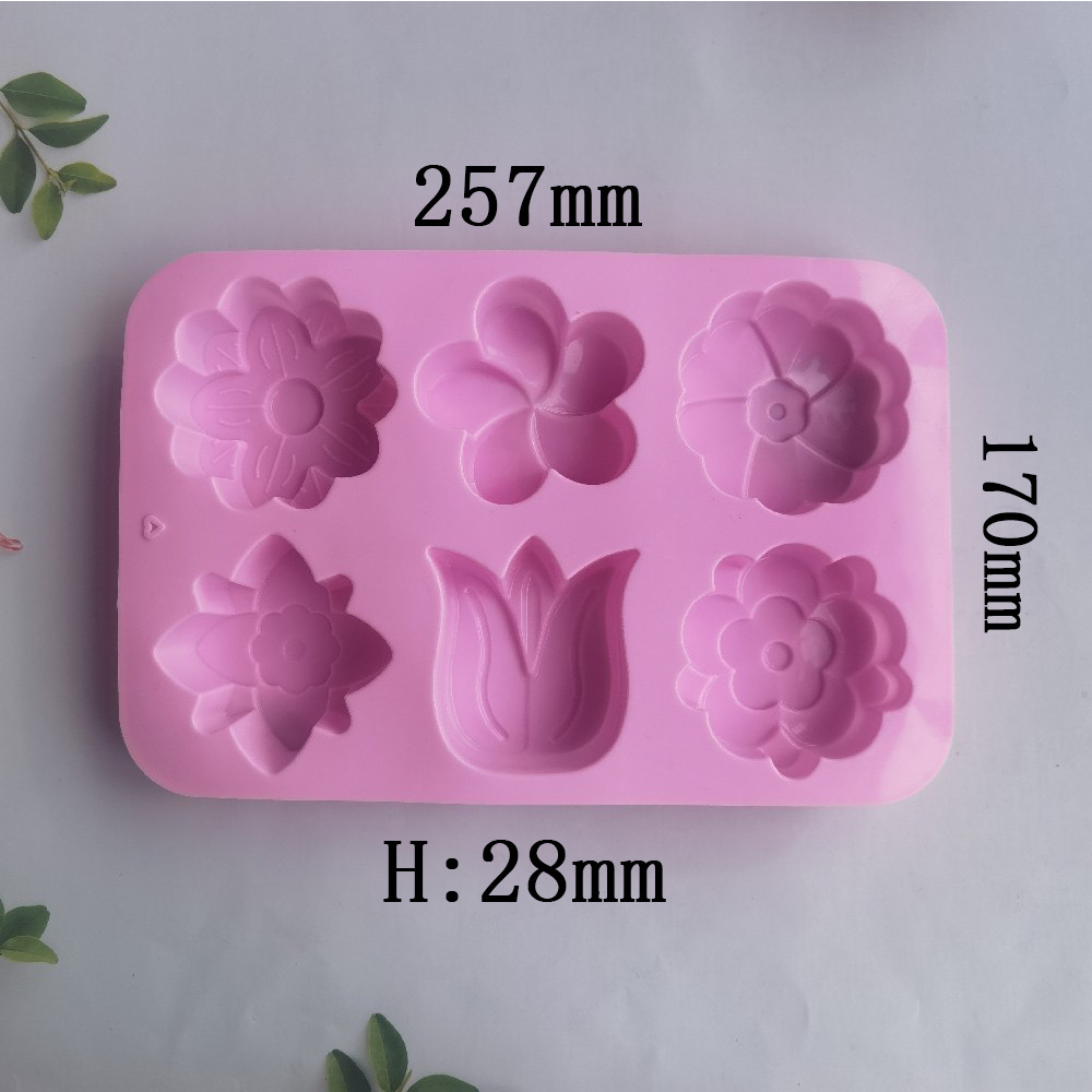 Silicone 6 series 6 Tulip 345 molde de pastel helado gelatina pudín molde de pastel jabón herramientas de horneado