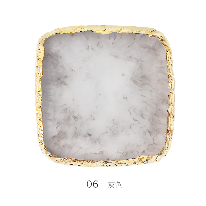 Transfronteriza belleza paleta resina ágata decoración dorada paleta pintada herramientas de tablero de exhibición de uñas al por mayor