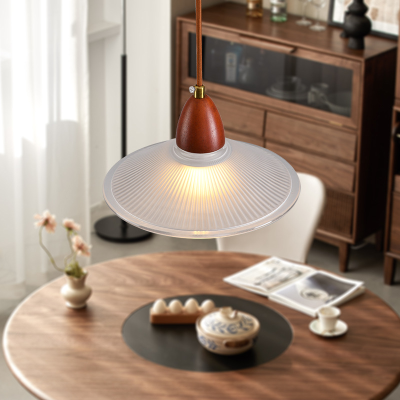 Landelier de vidrio japonés mesa de comedor nórdica bar lámpara de comedor ventana de tienda de ropa roja nórdica lámpara de cabezal de cama