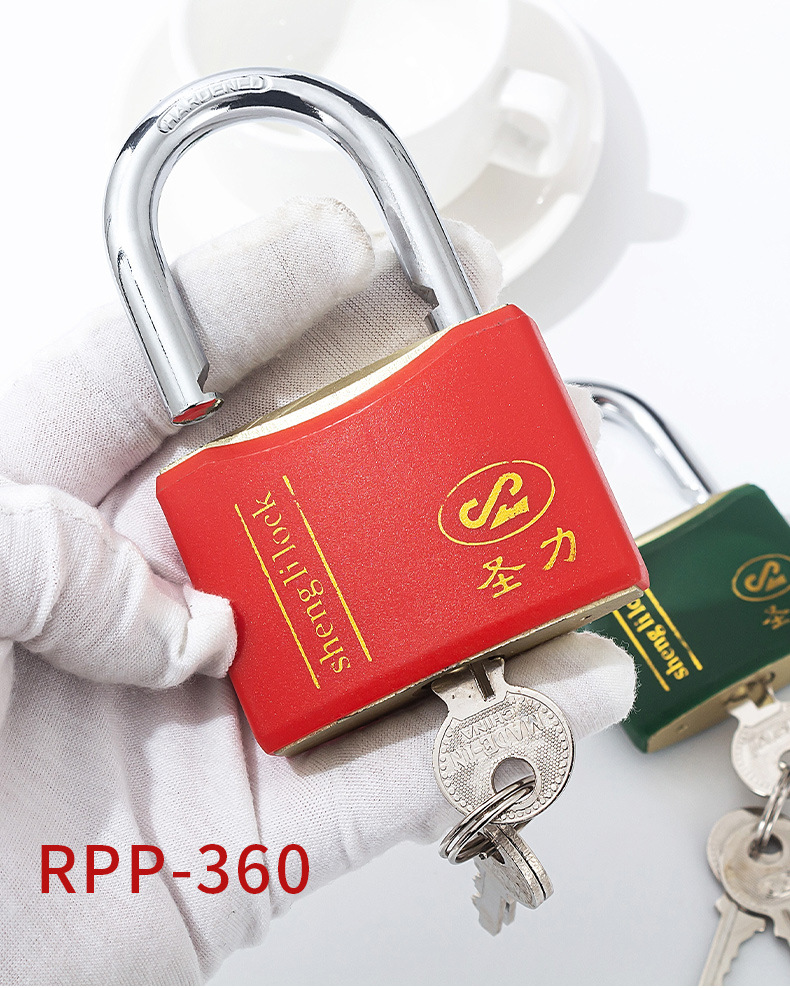 Factory direct supply of Shengli brand arc-shaped rubber-coated locks, multi-color copper core locks, cabinet locks, door locks, and customizable brand casing iron padlocks pic 20