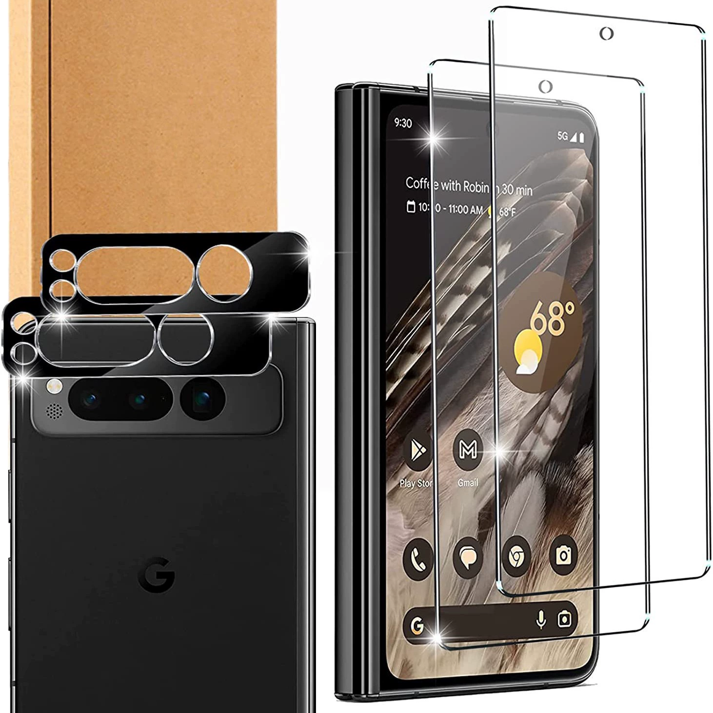 Подходит для защитной пленки на внешнем экране Google Pixel fold, защитная пленка с высоким разрешением, стекло-плотная пленка