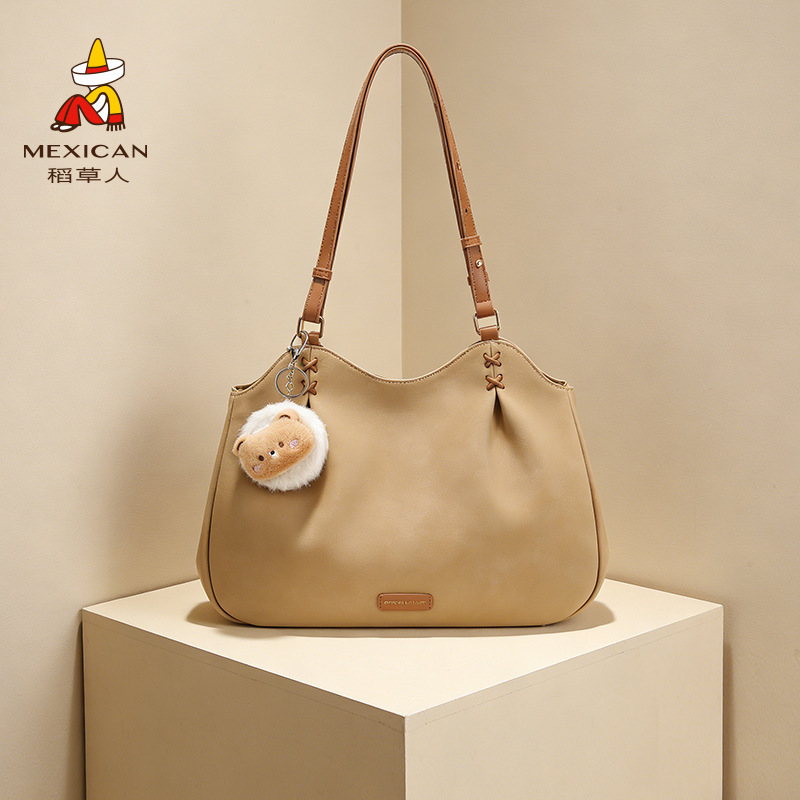 Scarecrow Bag Women's 2026 New Fashion Shoulder Bag Simple Commuter Tote Bag Casual Versatile Handbag Scarecrow Bag Women's 2026 New Fashion Shoulder Bag Simple Commuter Tote Bag Casual Versatile Handbag
