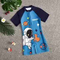 2025 новый летний детский купальник для девочек маленького и среднего размера, цельный детский купальник, купальник с короткими рукавами для мальчиков с героями мультфильмов