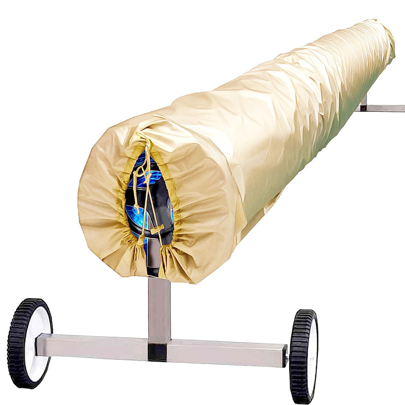 Factory direct garden courtyard swimming pool waterproof cover outdoor swimming pool roll cover heating roll cover swimming pool blanket wheel cover