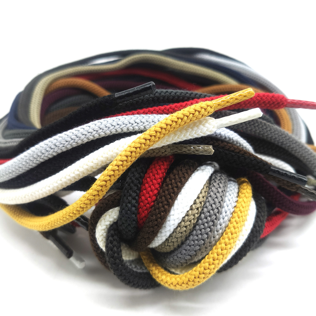 120 colores 5mm poliéster algodón plano hueco cordón de zapatos redondo adaptado a zapatos de tejido volador zapatos casuales de baloncesto cordón