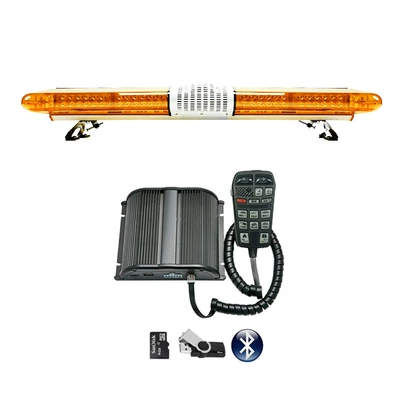 High-power LED long-row warning light strobe light 1.2m with siren + Bluetooth MP3 alarm 285R9 (Roof Light)