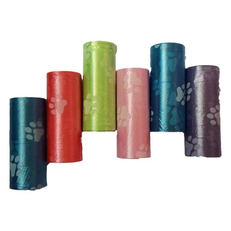 Impreso bolsa de basura para mascotas bolsa de basura bolsa de aseo para perros 15 Unids/rollo gato perro suministros de limpieza