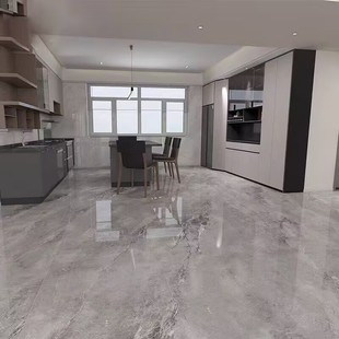 ✅ Nobel's Same Style Living Room Floor Tiles 750X1500 Marble Tiles Positioning Continuous Pattern Anti-Slip Large Tiles Katar Gray