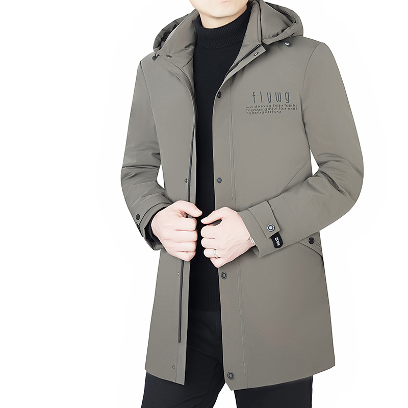 Abajo Chaqueta corta de invierno de los hombres de mediana edad slim fit engrosada abrigo de los hombres papá invierno chaqueta de los hombres con capucha