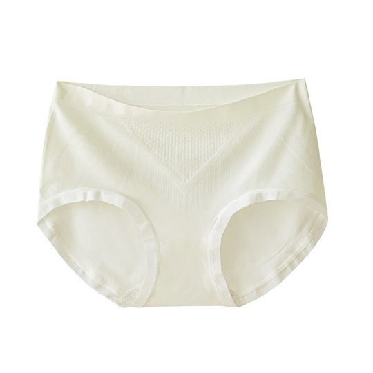 Underwear Women's Summer Lightweight Seamless plus size Mid-Waist Briefs Vitamin C Hyaluronic Acid 7A Antibacterial Mulberry Silk Crotch Without Hip