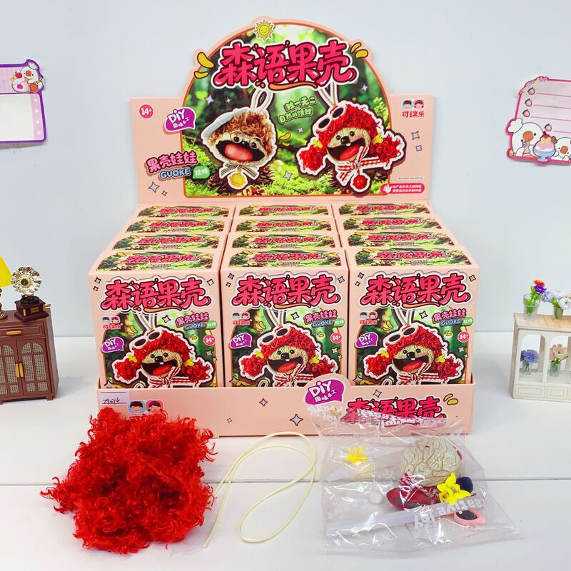 Kerui Leisenyu Fruit Shell DIY Handmade Material Kit for Making Plush Curly Hair Dolls, Backpack Pendant, Gift Toy