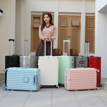 时尚多功能行李箱带杯架大容量旅行箱学生铝框拉杆箱万向轮登机箱