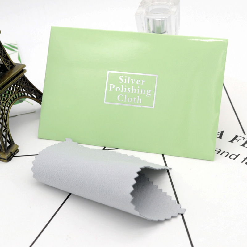 厂家批发10*7厘米TIF包装擦银布鹿茸布柔软纯银925银饰清洁擦银布