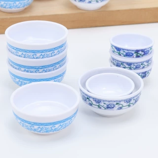 ABS塑料仿真青花碗空碗微缩场景搭配道具奶油胶容器过家家空碗