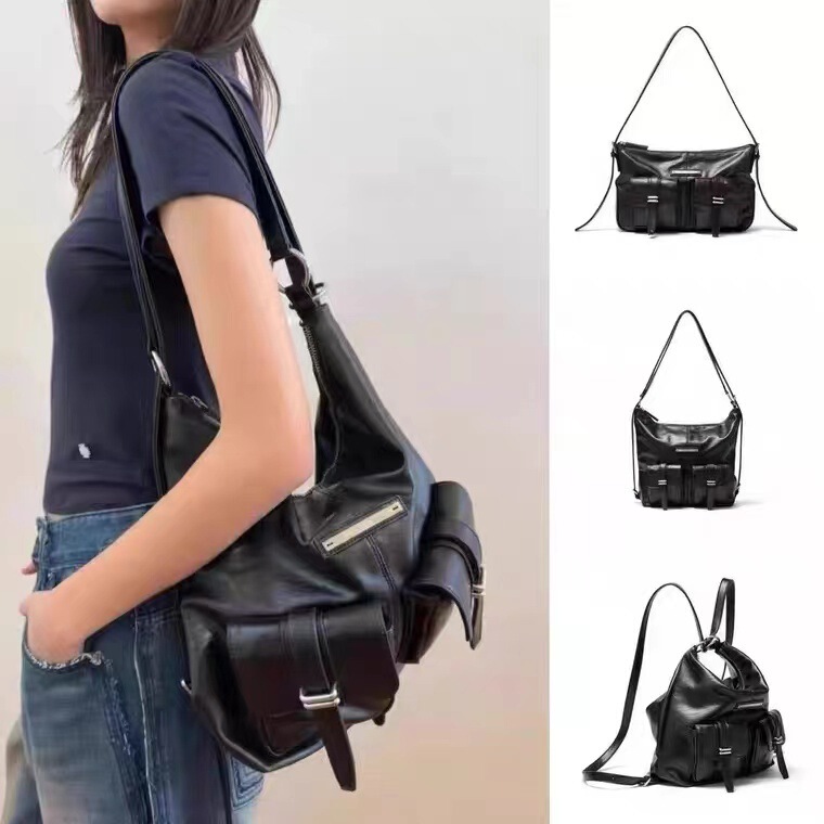 Korean Mk Bag Backpack Women's Niche Design Satchel Shoulder Crossbody Bag Commuter Back Motorcycle Bag