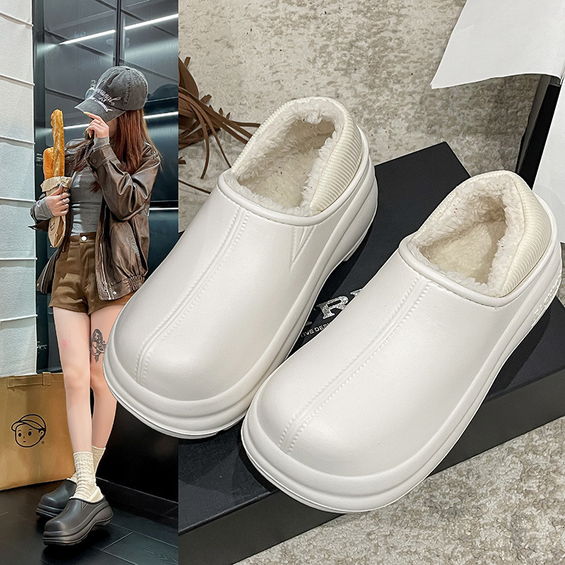 New Fashionable Thick-Soled Waterproof Cotton Shoes for Women's Winter Outer Wear Internet Celebrity Plus Velvet Warm Snow Boots Bag Heel Cotton Slippers Wholesale New Fashionable Thick-Soled Waterproof Cotton Shoes for Women's Winter Outer Wear Internet Celebrity Plus Velvet Warm Snow Boots Bag Heel Cotton Slippers Wholesale