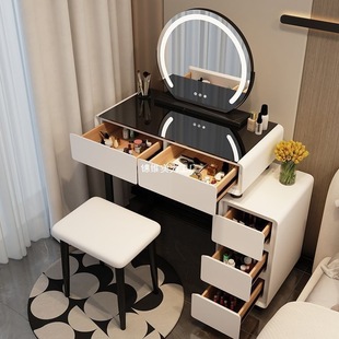 2025 New Bedroom Dresser Bedside Table Real Slate Integrated Dressing Table Modern Simple Small Apartment Dressing Table