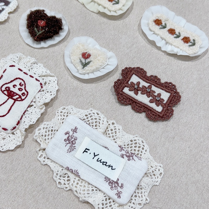 漫画かわいい刺繍花布ラベルレースメッシュガーゼステッカー diy 子供のファッショナブルな衣類バッグアクセサリー|undefined