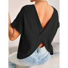 D 28376 Backless Loose T-shirt ¶������ T ���羳����ͨ��