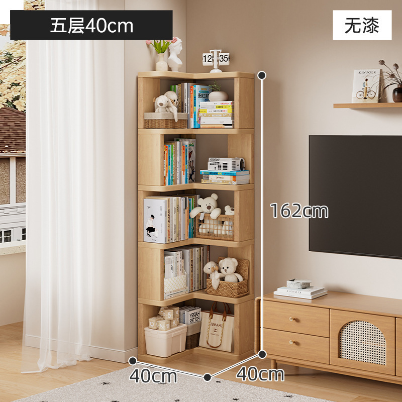 無垢材コーナー本棚床置き収納ラックコーナーキャビネットコーナー収納キャビネット学生本棚収納キャビネット一体型キャビネット|undefined