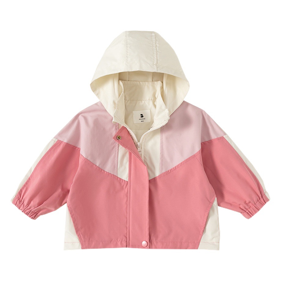 Youbao Chaqueta con capucha para niños Ropa para niños Primavera y otoño Chaquetas nuevas para niñas Chaqueta de punto superior a juego de color occidental para bebés