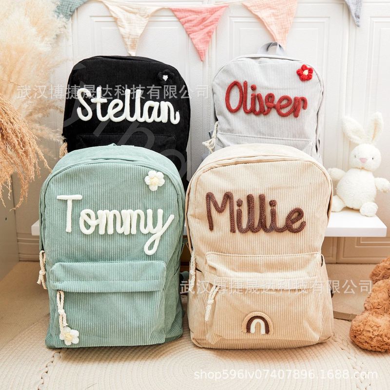 etsy パーソナライズされた手刺繍ホット販売新しい学生バックパック多用途レターバックパック防水クリエイティブペンダントバックパック|undefined