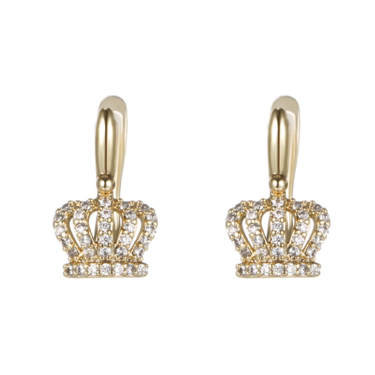 Joyería Xuping aleación de micro diamantes crown pendientes ligeros de lujo de alto nivel de moda europea y americana pendientes de nicho para mujeres