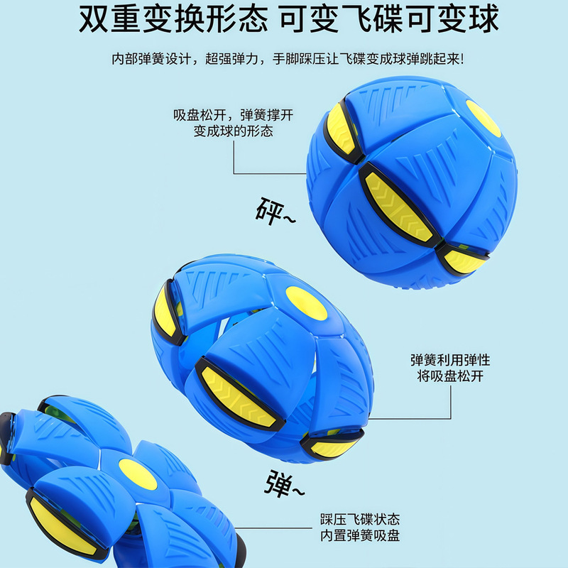 抖音同款发光飞碟球踩踩变形球脚踩弹弹球弹跳球户外亲子互动玩具|undefined